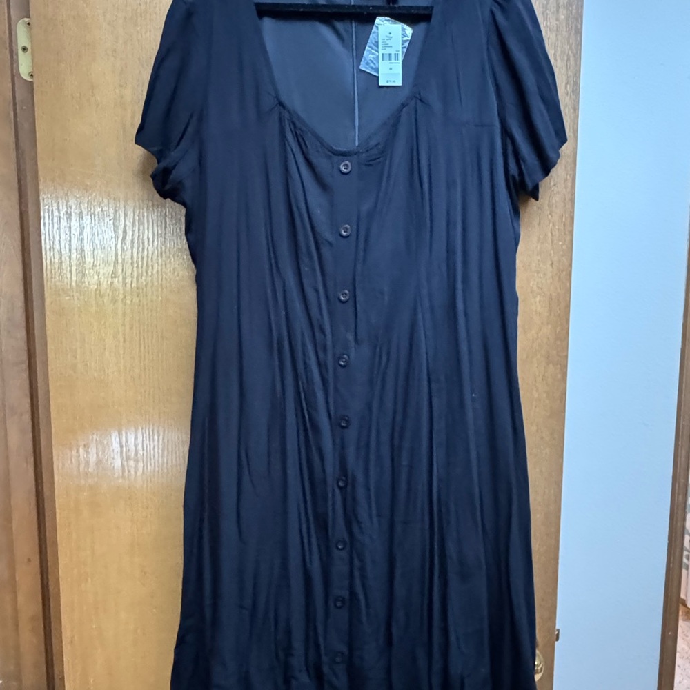 Lane Bryant Black Button-Down Dress